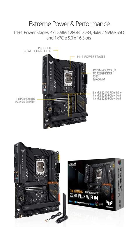 Asus Tuf Gaming Z690 Plus Wifi D4 Lga1700 Intel 12th Gen Atx Gaming