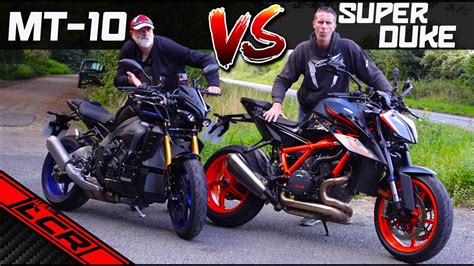 KTM Super Duke EVO Vs Yamaha MT 10 SP Naked Battle Royale YouTube