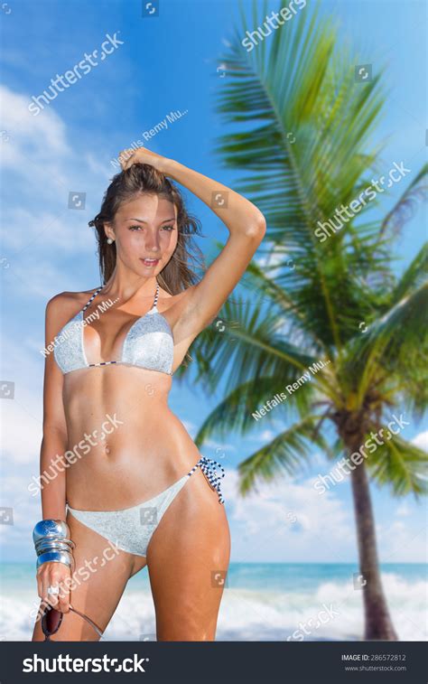 Portrait Happy Sexy Girl Bikini Posing Stock Photo 286572812 Shutterstock
