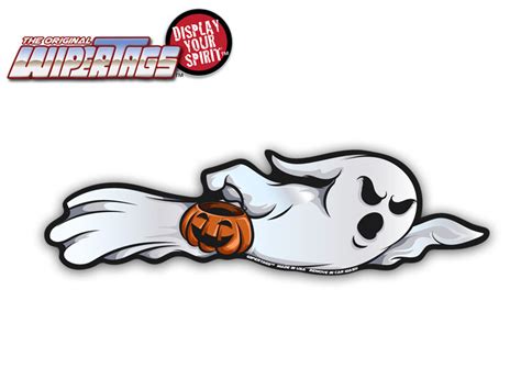 Spooky The Flying Ghost With Jack O Lantern Wipertag Attach To Rear