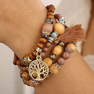 Amazon Yertter Bohemian Pcs Coffee Layered Beaded Stretch