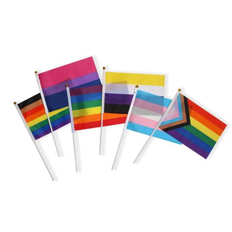 Buy 60 Pack Rainbow Pride Set Small Mini Hand Held Stick Usa American