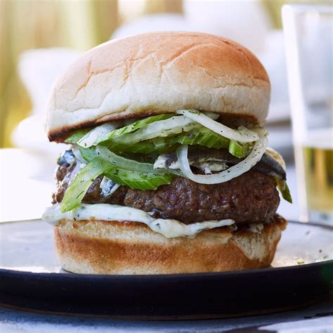 Lamb Burgers With Lemon Caper Aioli And Fennel Slaw Recipe Epicurious