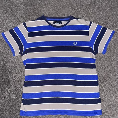 Fred Perry Striped T Shirt S Striped Fred Perry T Depop