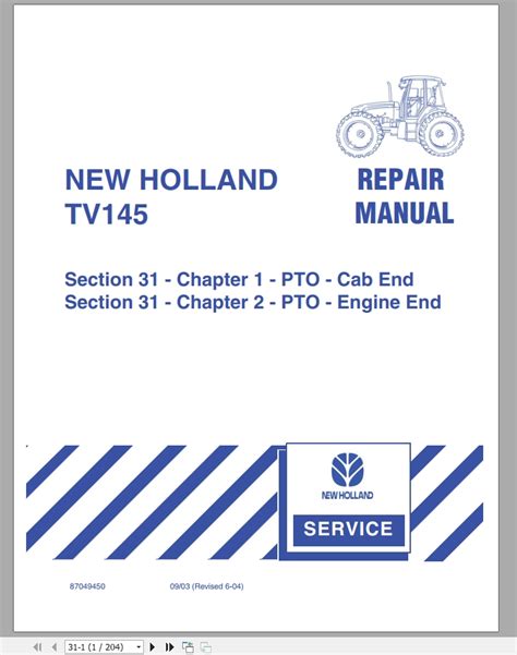 New Holland Tractor TV145 Repair Manual Auto Repair Manual Forum