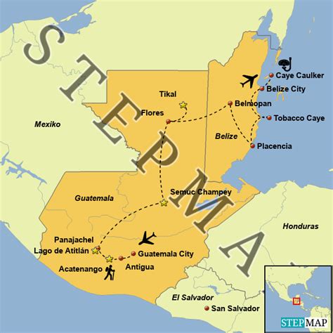 Stepmap Guatemala Belize Landkarte F R Deutschland