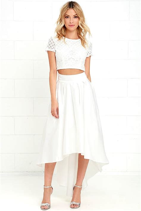 Lovely Ivory Skirt Satin Skirt High Low Skirt 93 00 Lulus