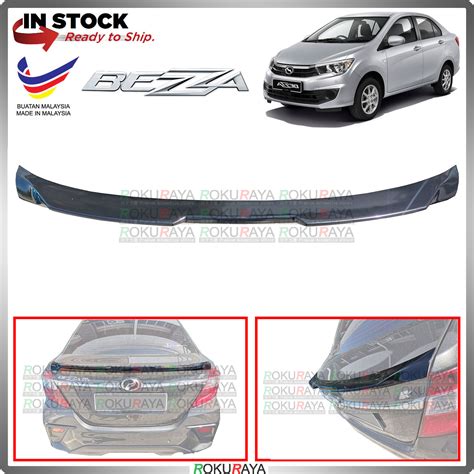 Black Perodua Bezza Gear Up Add On Ducktail Abs Plastic Rear Bonnet