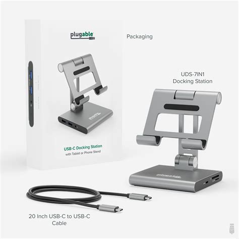 Free Shipping Plugable 8 In 1 Usb C Docking Station For Ipad With Stand 100w Pass Through