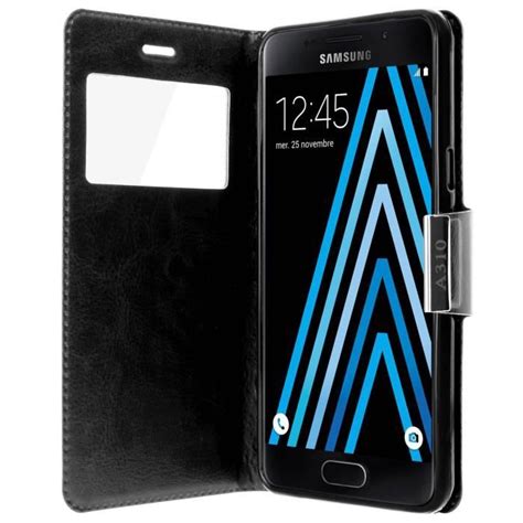 Housse Etui Folio Fen Tre Samsung Galaxy A Noir Cdiscount