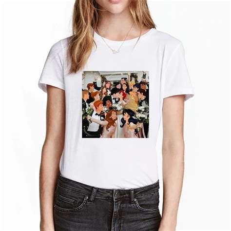 Prince And Princess Wedding Graphic Tees Harajuku T Shirt Aesthetic Women Vogue White Summer