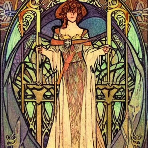 The Knight Tarot Cardart Nouveaumucha Stable Diffusion Openart