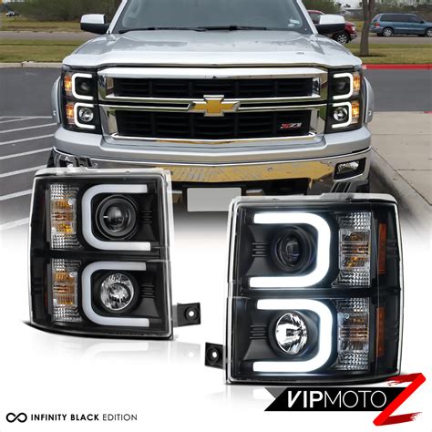 2014 2015 Silverado Z71 L E D Drl Halo Headlight Fiber Optic Rear Led Tail Light Ebay