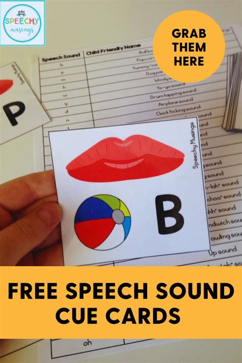 Speech Sound Cue Cards Freebie | Speechy Musings | Speech therapy activities, Cue cards, Speech ...