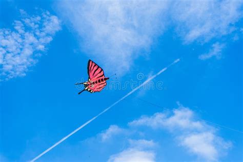 Kites Flying in the Sky among the Clouds.Kite Festival Stock Photo - Image of leisure, play ...