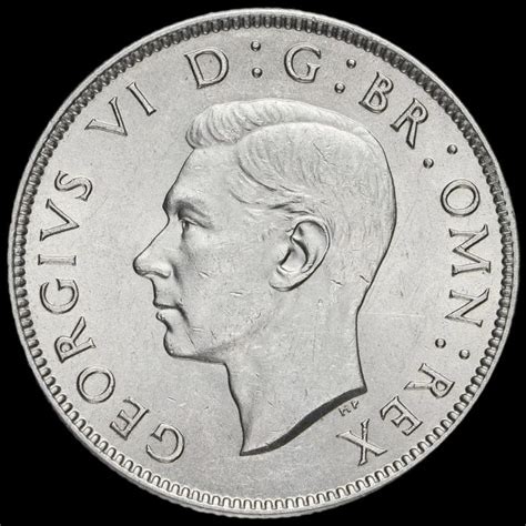 George Vi Silver Two Shilling Coin Florin A Unc George Vi