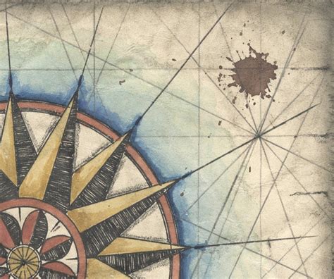 Compass Rose Art Print 8x10 Compass Rose Nautical Art Etsy