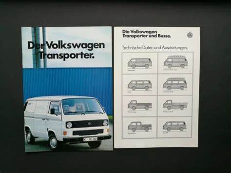 VW BUS Transporter T3 Doka Syncro Pritsche Prospekt 1986 Daten EUR