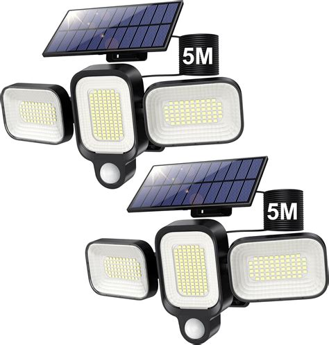 Solar Outdoor Lights Packs Led Head Adjustable Motion Sensor