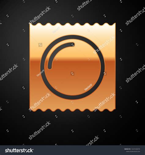 Gold Condom Package Safe Sex Icon Stock Vector Royalty Free