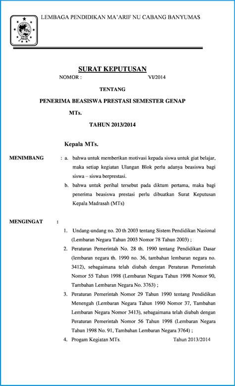 Contoh Surat Hasil Keputusan Rapat Organisasi Delinewstv