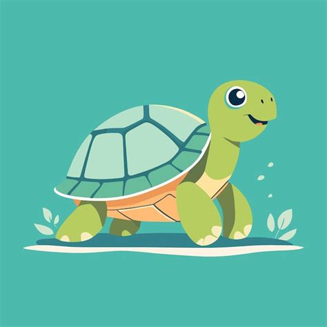 Ilustración de dibujos animados de tortugas de tortuga vectorial diseño