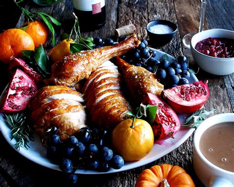 Whole Roasted Turkey With Red Wine Pan Gravy And Spiced Orange Cranberry