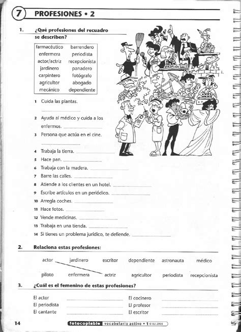 Vocabulario Activo 1 Fichas Con Ejercicios Fotocopiables F36