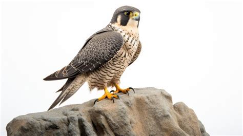 Premium Photo Majestic Falcon Perched Proudly On White Background