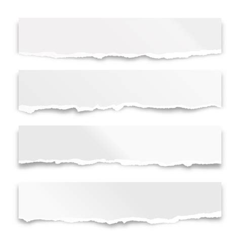 Premium Vector Ripped Paper Strips Isolated On White Background