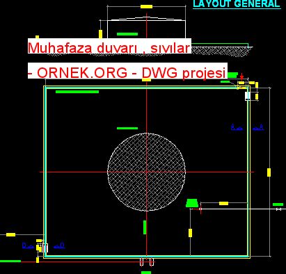 Muhafaza duvarı sıvılar dwg projesi Autocad Projeler