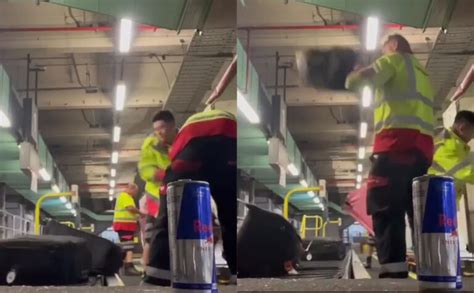 Viral Video Of A Baggage Handler Violently Slamming Luggage Down Will