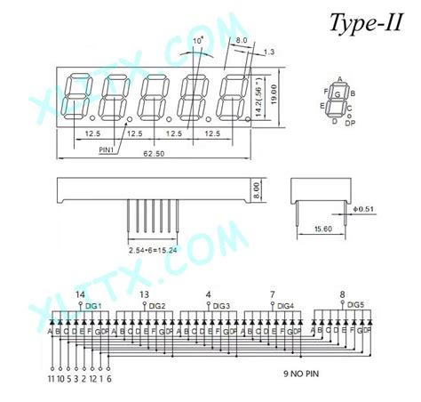 5561aw 0 56 Inch White 5 Digit Cc Led 7 Segment Display Xlitx Technology