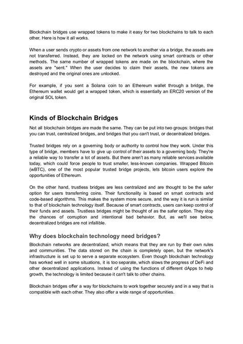 What Are Blockchain Bridges Why Do We Need Them Pdf