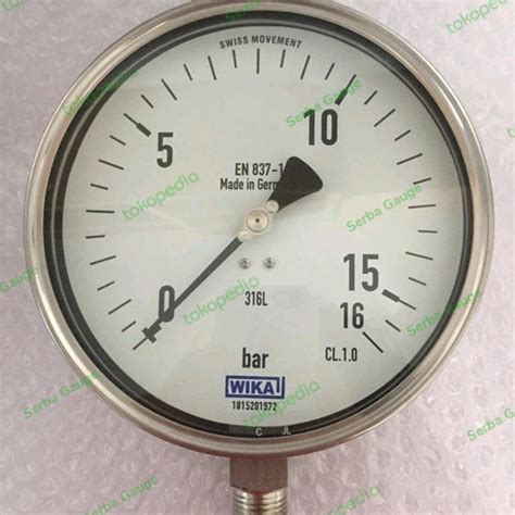 Jual Wika Pressure Gauge Inch Bar Bottom Full Stainless Npt