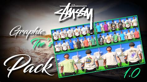 Stussy Graphic Tee S Pack For MP Males GTA5 Mods