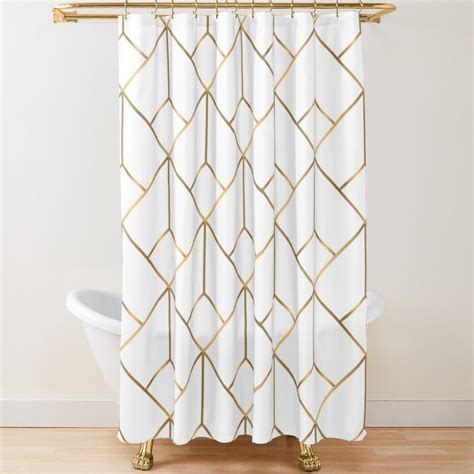 Geometric Gold Pattern Design 007 Shower Curtain For Sale By