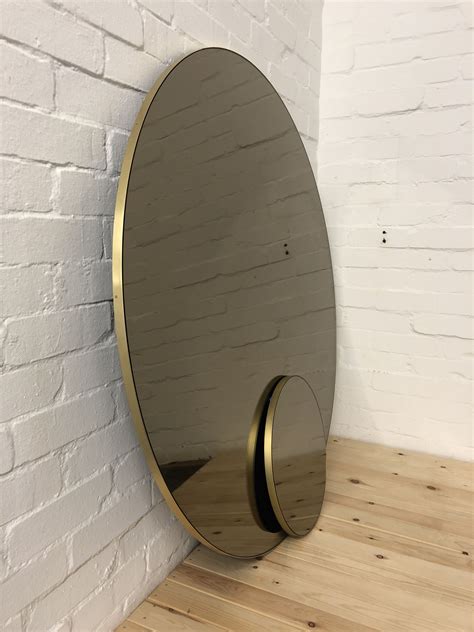 Orbis™ Bronze Tinted Round Customisable Contemporary Mirror With Brass