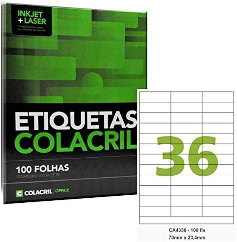 Etiqueta Adesiva A4 CA4336 70 X 23 4 Mm 100 Folhas Colacril Amazon Br