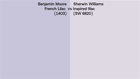 Benjamin Moore French Lilac Vs Sherwin Williams Inspired Lilac