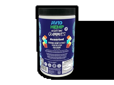 CBD NightTime Gummy Cubes 5000mg 200ct Avid Hemp