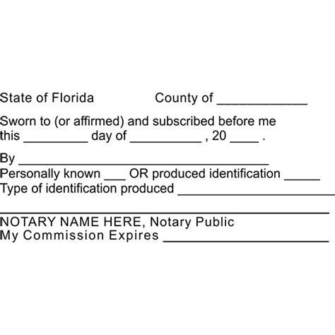 Florida Jurat Notary Stamp All State Notary Supplies