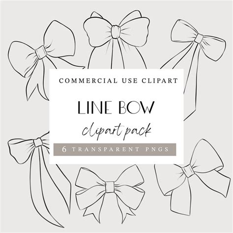 Line Illustration Bow Clipart Set Bow Png Transparent PNG Png