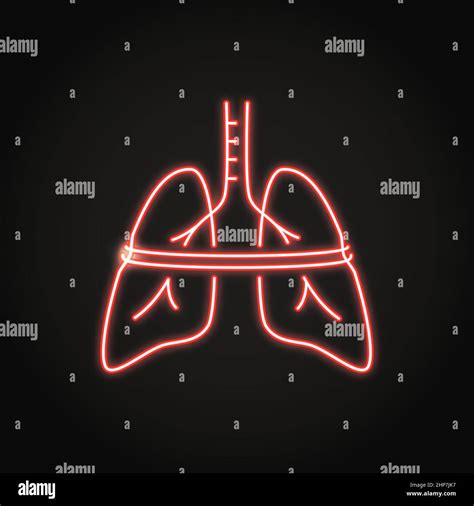 Neon Shortness Of Breath Icon In Line Style Dyspnea Symbol Vector