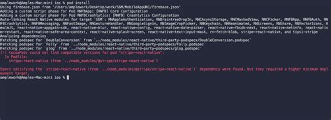 CocoaPods Could Not Find Compatible Versions For Pod Stripe React