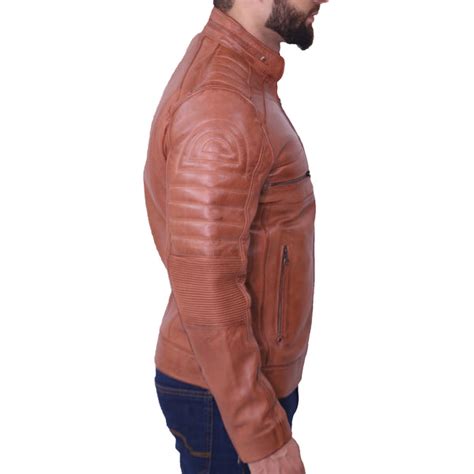 Men's Cafe Racer Brown Leather Jacket - Biker style - UrbanJacket