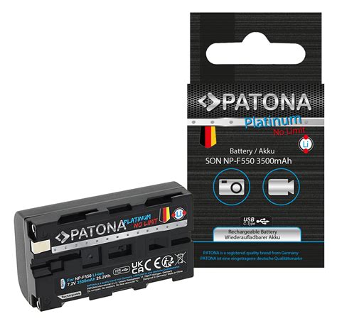 PATONA Platinum Akku mit USB C Input für Sony NP F550 F330 F530 F750