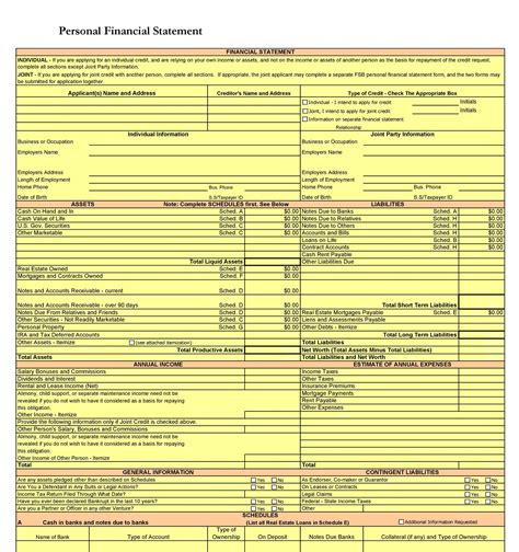 40+ Personal Financial Statement Templates & Forms ᐅ TemplateLab