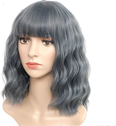 Xzgden Hair Replacement Wig Synthetic Curly Bob Wig With