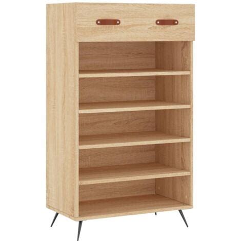 Shoe Cabinet Sonoma Oak X X Cm Engineered Wood Vidaxl